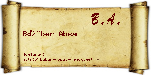 Báber Absa névjegykártya
